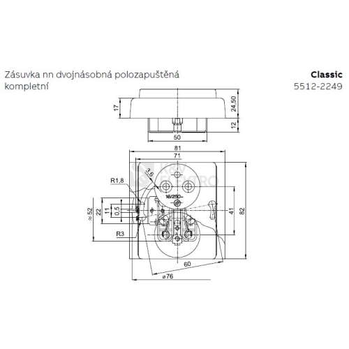 síťová dvouzásuvka 5272-B (classic 5512-2249 B1)