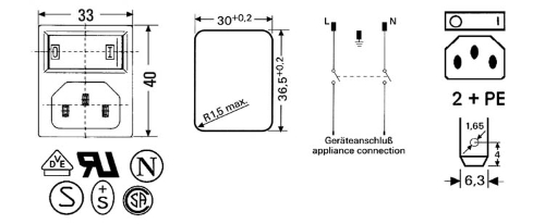 napájecí AC konektor EURO-VP-VYP