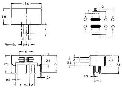 posuvný přepínač HSK2301DP