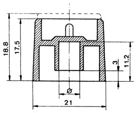 KNOB 214L knoflík na potenciometr