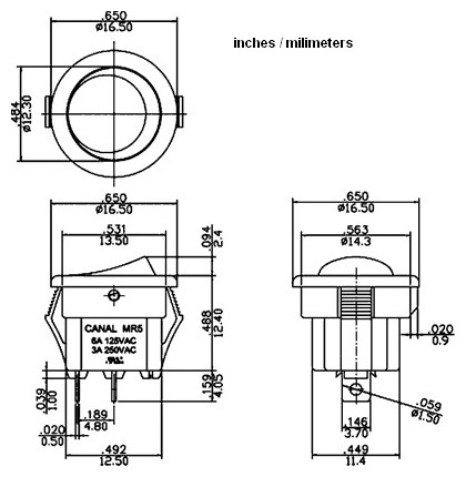 kolébkový vypínač MR5110R5NBB