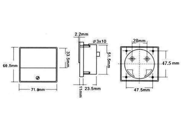 panelové měřidlo 7x6cm - 100uA=