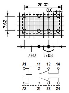 relé 48V= DC Finder F30.22