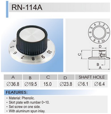 RN-114A knoflík na potenciometr