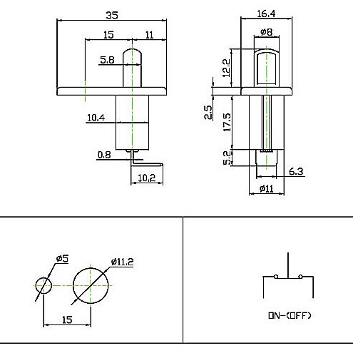 dveřní spínač u auta VT755 (ASW-18)