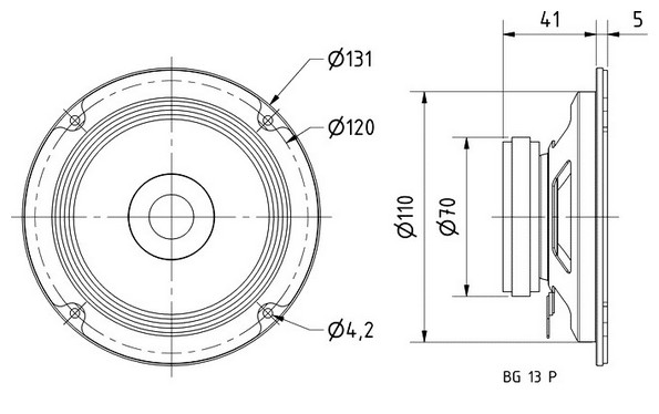 reproduktor BG 13 P - 8 Ohm Visaton
