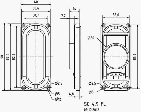 reproduktor SC 4.9 FL - 8 Ohm Visaton