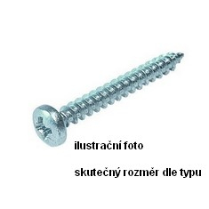 vrut 5x25 mm půlkulatá hlava, bílý zinek