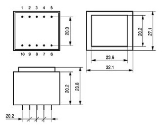 trafo zalité 2VA-2x18V