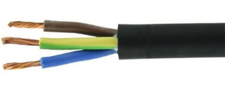 Kabel 3x1,5mm2 H05VV-F (CYSY3x1,5mm), černý, délka 5m, sleva 15%